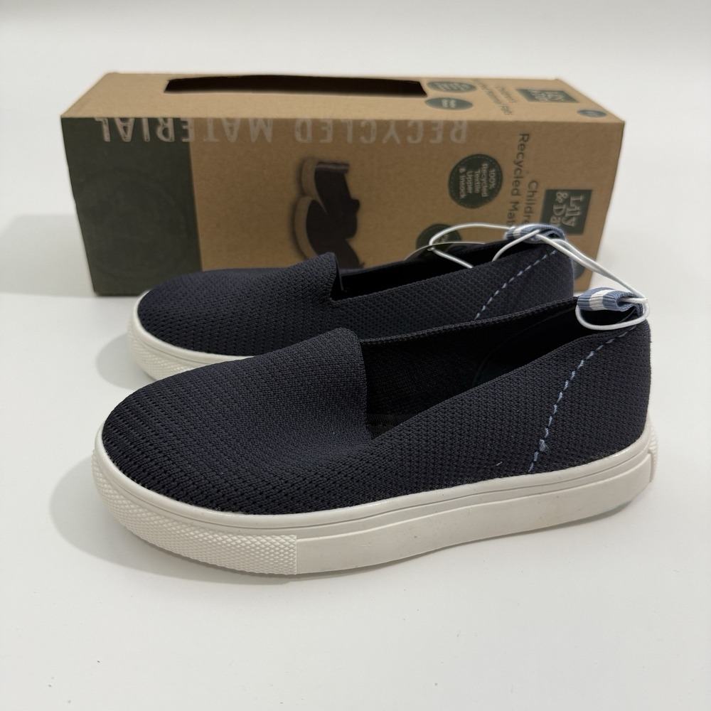 NEW Lily & Dan Toddler Recycled Material Flats Slip-On Sneakers Blue Size 9/10 - Picture 3 of 12